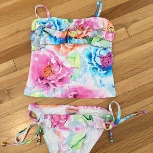 💜ADORABLE! PilyQ Little Girls Bathing Suit, Like New! Love this! Summer!☀️🌸